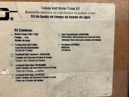 INCOMPLETE Dayco WP172K3A Engine Timing Belt Kit With Water Pump