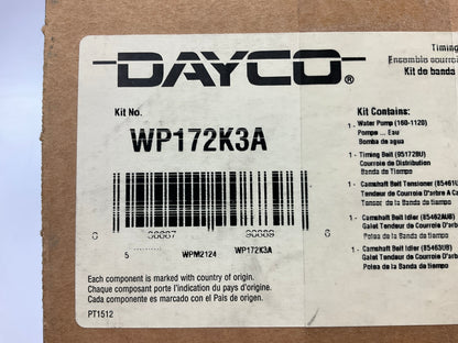 MISSING IDLER Dayco WP172K3A Engine Timing Belt Kit With Water Pump, &Tensioner