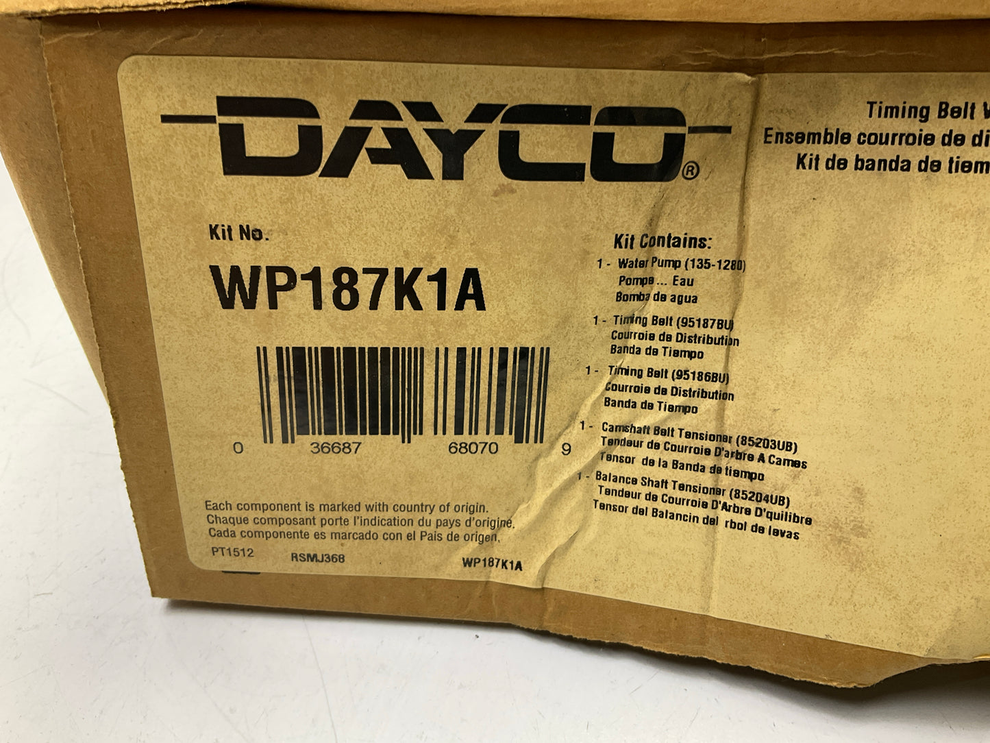 Dayco WP187K1A Engine Timing Belt Water Pump Kit - 1990-1997 Honda Accord 2.2L