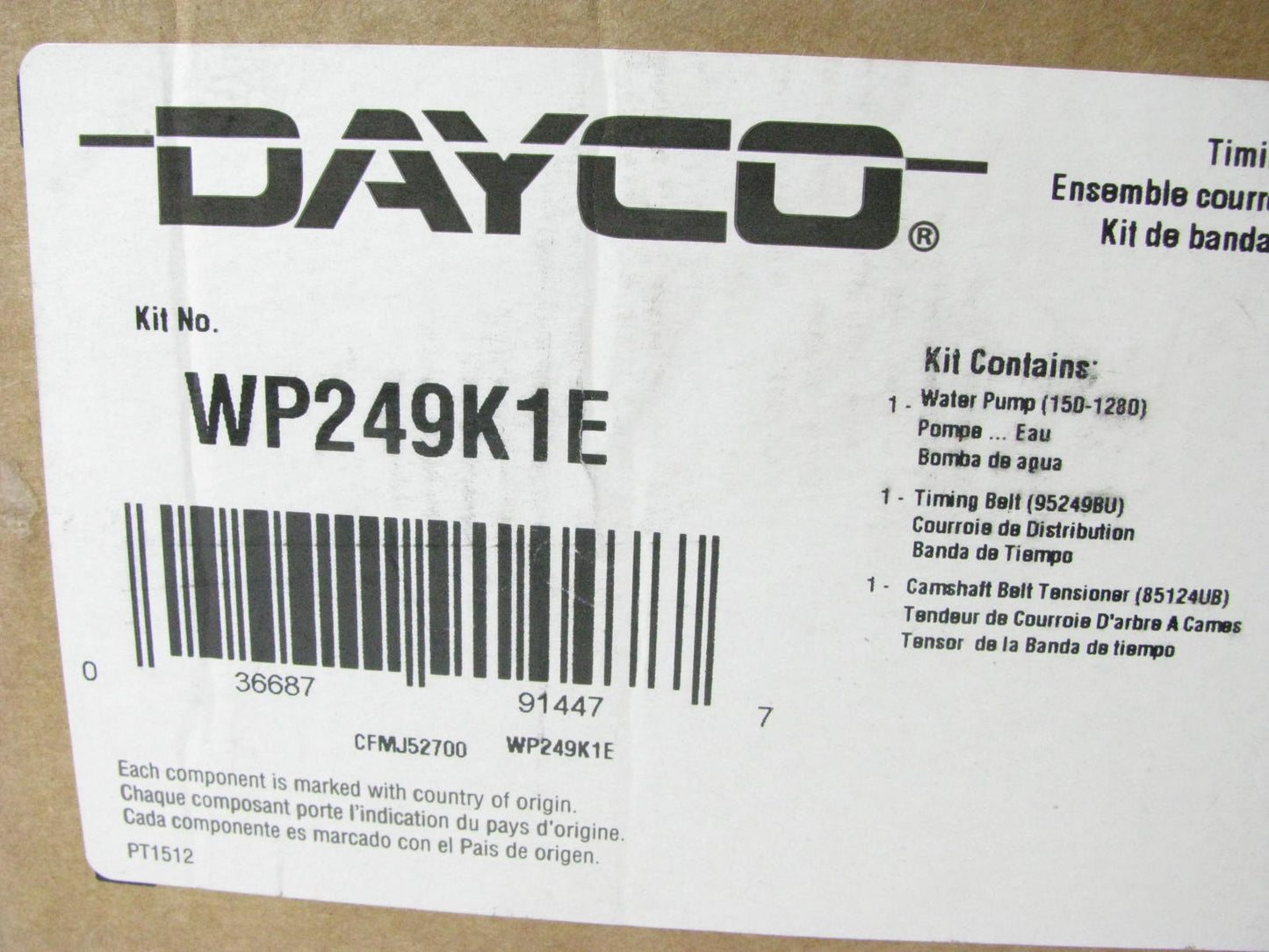 Dayco WP249K1E Engine Timing Belt Kit W/ Water Pump For 1993-95 Nissan 3.0L-V6