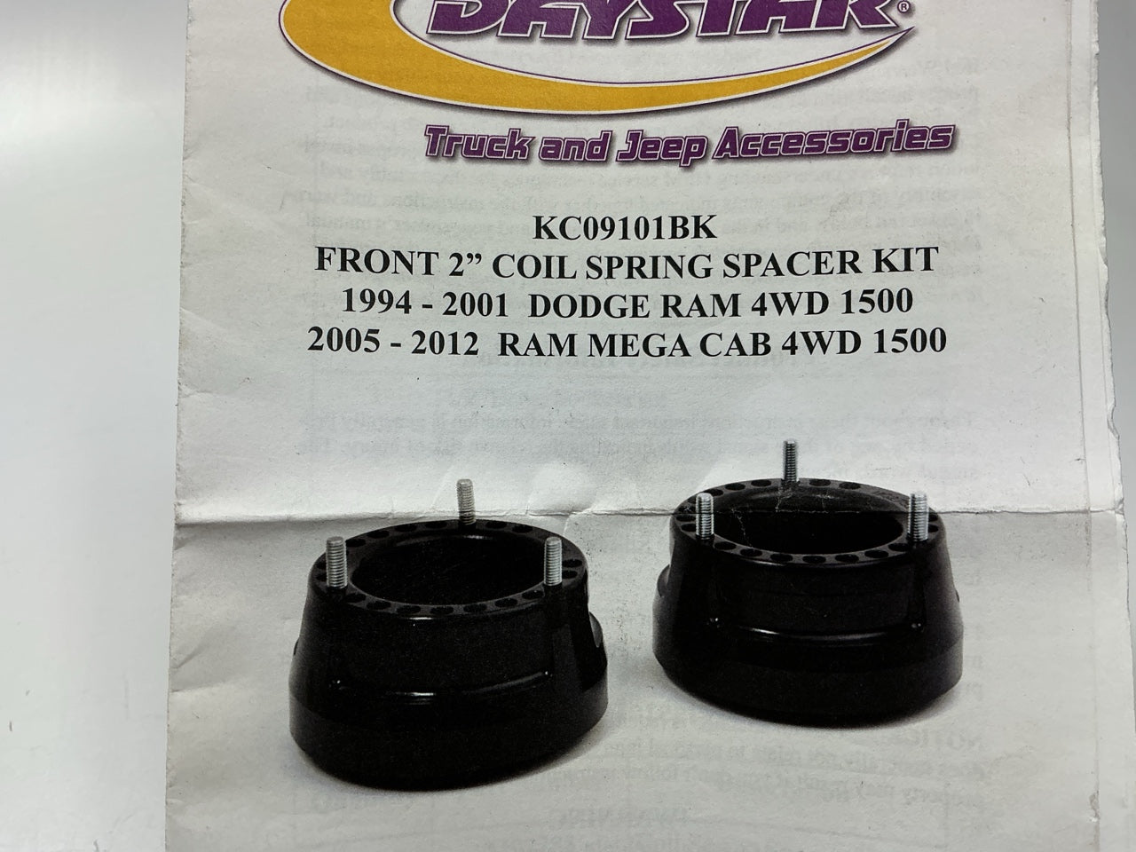 Daystar KC09101BK 2'' Front Leveling Kit For 94-01 Ram 1500, 94-13 2500 3500 4WD