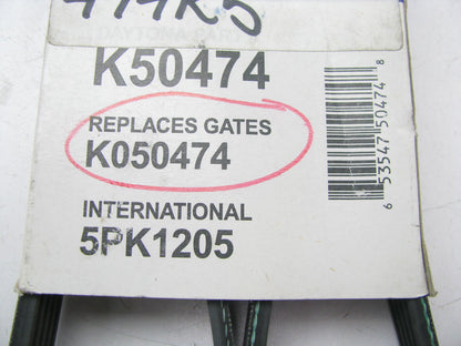 Daytona K50474 Serpentine Belt - 0.69'' X 48.00'' - 5 Ribs