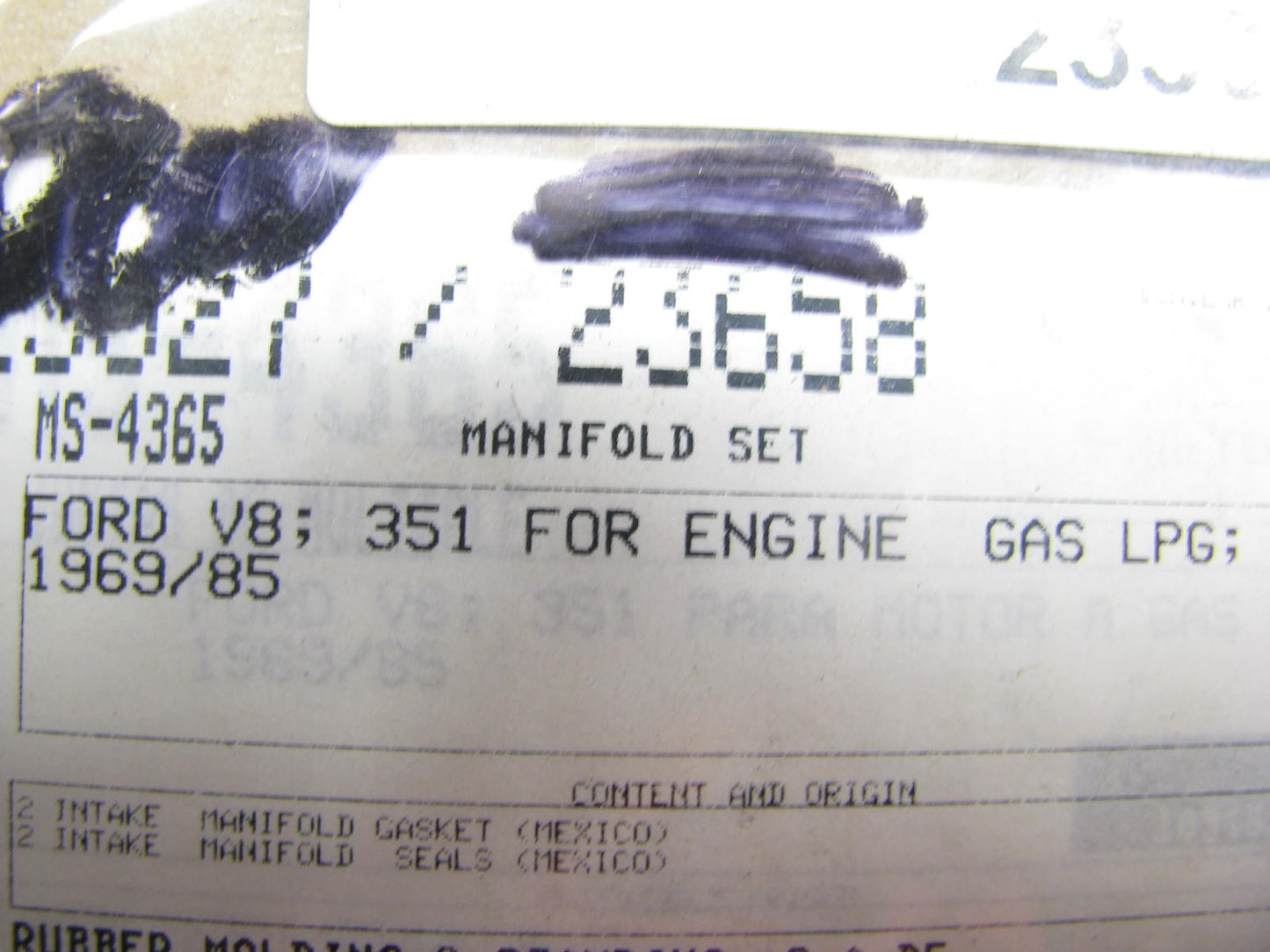 Dc Gaskets MS15173W Intake Manifold Gasket Set - Ford 351W Windsor V8
