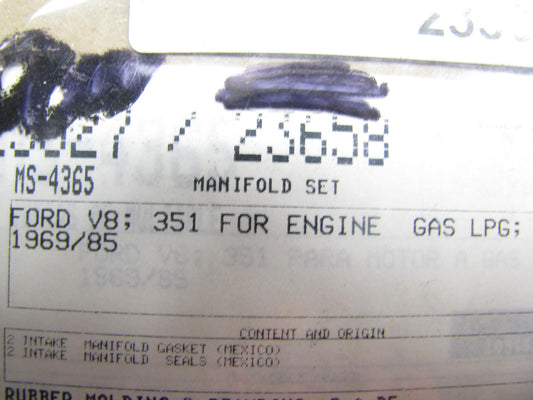 Dc Gaskets MS15173W Intake Manifold Gasket Set - Ford 351W Windsor V8