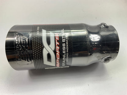 DC Sport EX1024 Performance Bolt-On Resonated Muffler Slant Tip, For 1.75''-2.5''