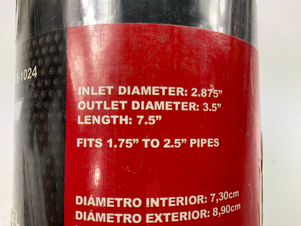 DC Sport EX1024 Performance Bolt-On Resonated Muffler Slant Tip, For 1.75''-2.5''