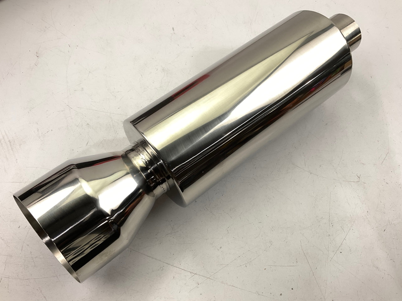 Dc Sport EX-5018 Bully Exhaust Muffler, 2'' Inlet, 4-1/4'' Outlet, 19'' Long