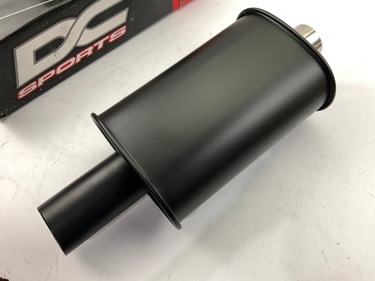 DC Sports EX5027B Black Oval Stainless Steel Exhaust Muffler 2.5'' In, 3'' Outlet