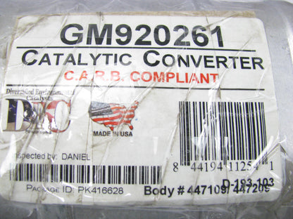 DEC GM920261Direct Fit Catalytic Converter 2000-2002 GMC Jimmy Blazer 4WD CARB