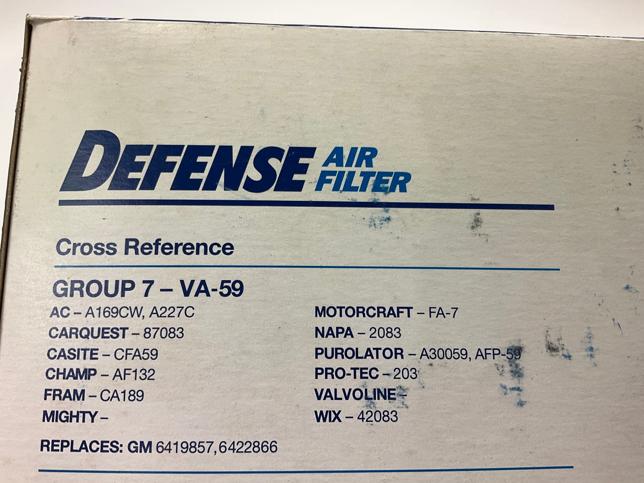 Defense DA3722 Air Filter