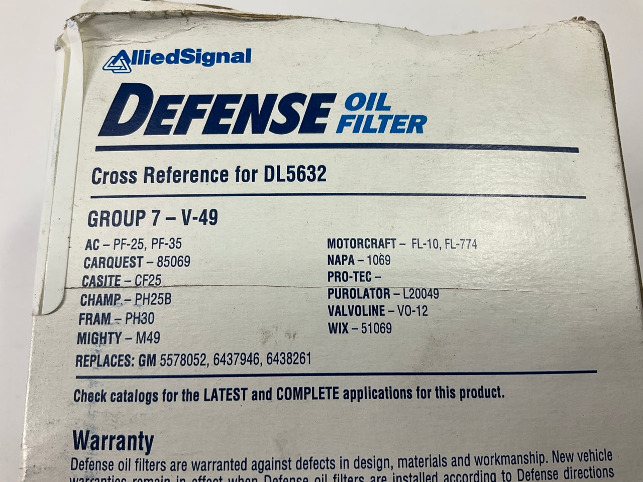 Defense DL5632 Engine Oil Filter