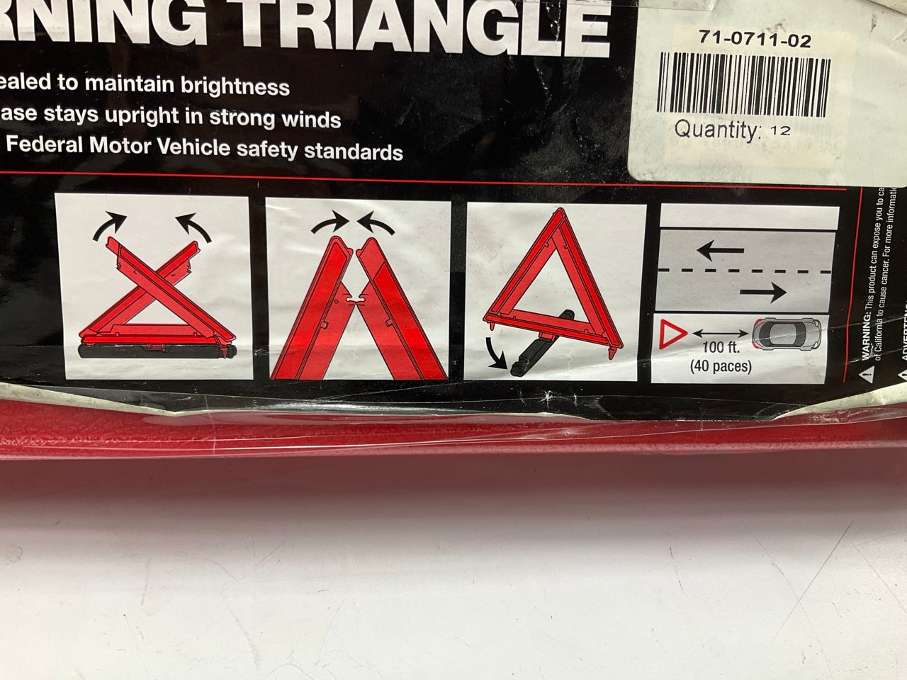 Deflect-O 71-0711-02 Early Warning Safety Triangle For Truck / Car Safety