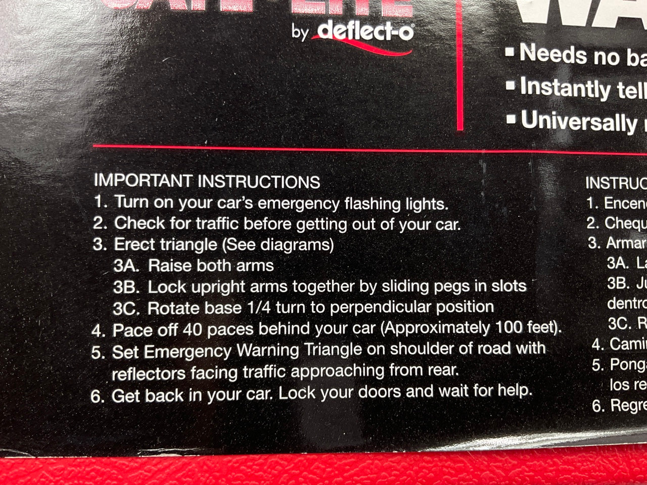 Deflecto 711 Early Warning Triangle Kit