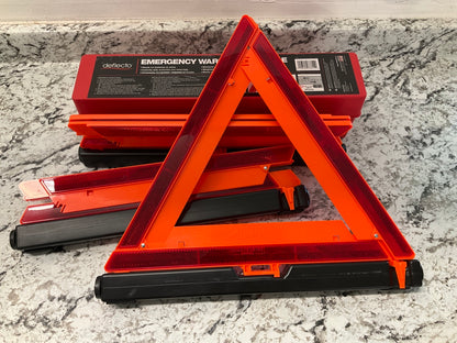 Deflecto Emergency Warning Triangle Safety Kit - (3) Triangles For Early Warning
