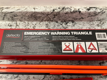 Deflecto Emergency Warning Triangle Safety Kit - (3) Triangles For Early Warning