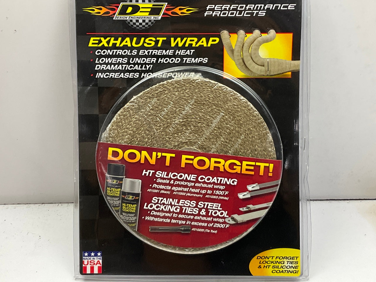 DEI 010101 Exhaust System Header Heat Wrap, 1'' X 50' Roll - Tan