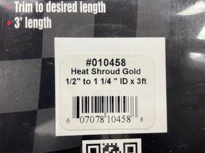 DEI Heat Shroud Gold 0.5''-1.25'' (1/2'' To 1-1/4'') ID X 3 Feet Hight Temp Sleeving