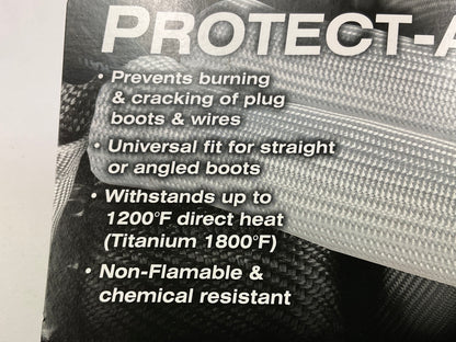DEI 010512 Black 6'' Spark Plug Ignition Boot Heat Protector Sleeves (Pack Of 8)