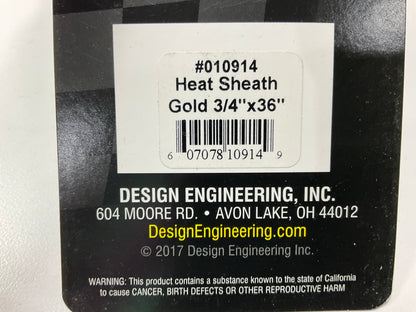 DEI 010914 Heat Sheath GOLD 3/4'' I.D. X 36'' Line Sleeving Heat Protection Shield