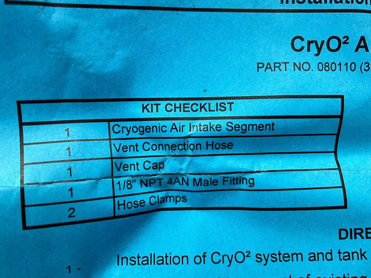 DEi Cry02 Cryogenic Air Intake Intercooler Pipe Cooler Kit 3'' Up To 10°C Cooler
