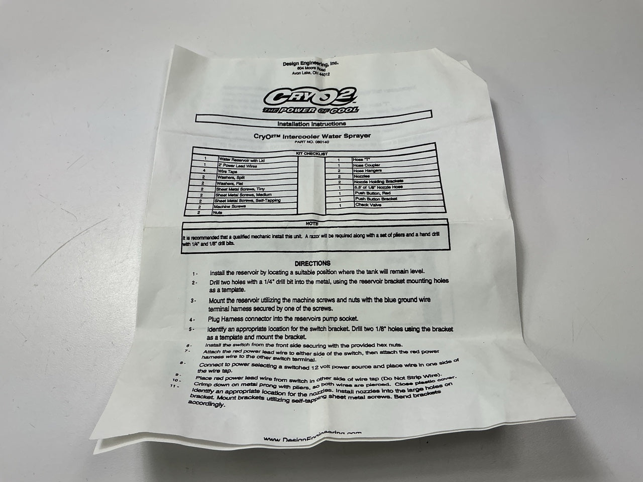 ACTUAL ITEM SHOWN DEI CryO2 Intercooler Water Sprayer Boost Temp. Cool-down Kit