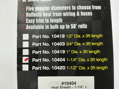DEI 010404 Heat Sheath 1-1/4'' ID X 3 Feet Aluminized Heat Protector Sleeve