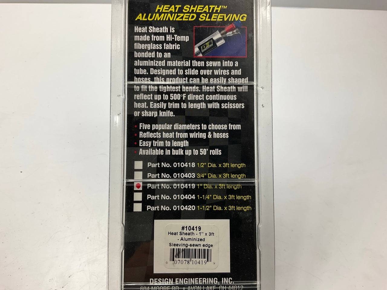 DEI 10419 Heat Sheath Aluminized Fuel Line Heat Shield Sleeve Sleeving - 1''x36''