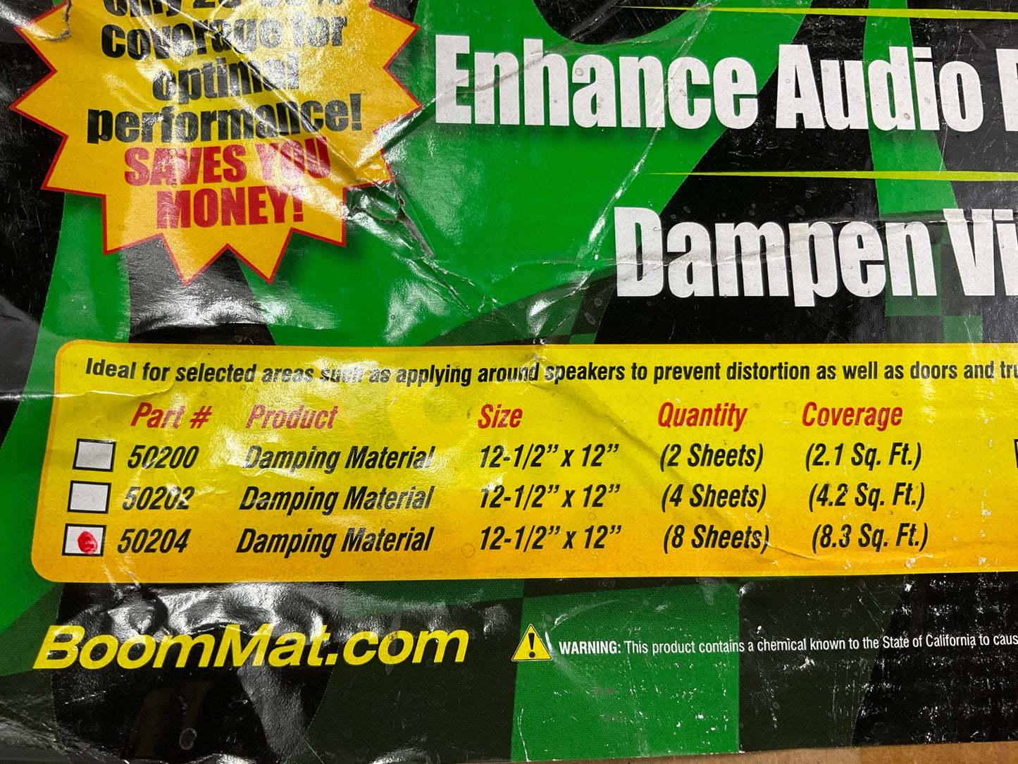 DEI 50204 Sound Dampening Sheet Boom Mat 12.5 In. X 12 In., 8 Sheets