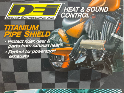 DEI 902453 Titanium Universal Heat Pipe Shield, 4''x8'', For Motorcycles
