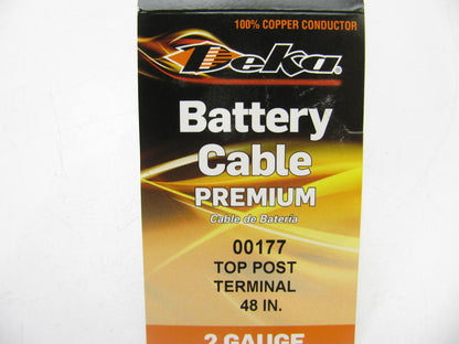 Deka 00177 Battery Cable, 48'' Long,  2 Gauge, Top Post Terminal