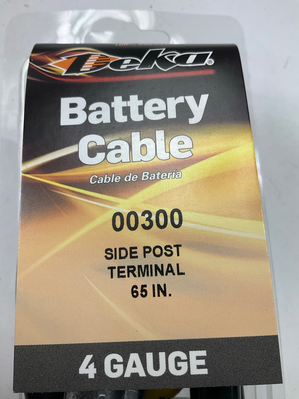 (10) DEKA 00300 Side Post Terminal, Black, 4 Gauge 65'' Long Battery Cable