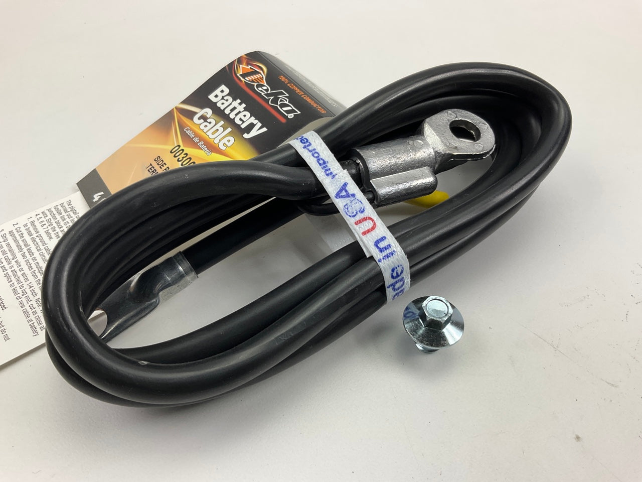 Deka 00300 Black Side Post Battery Cable W/ Splice - 4 Gauge, 65'' Long