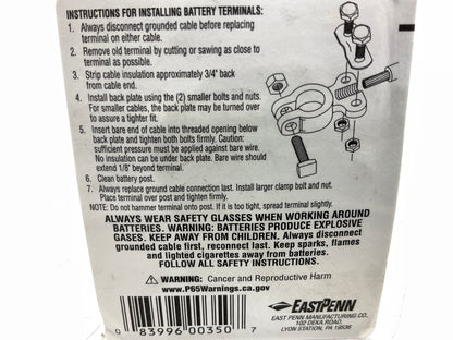 Deka #00350 Universal Heavy Duty Top Post Car Battery Terminal, 1-6 AWG Cable