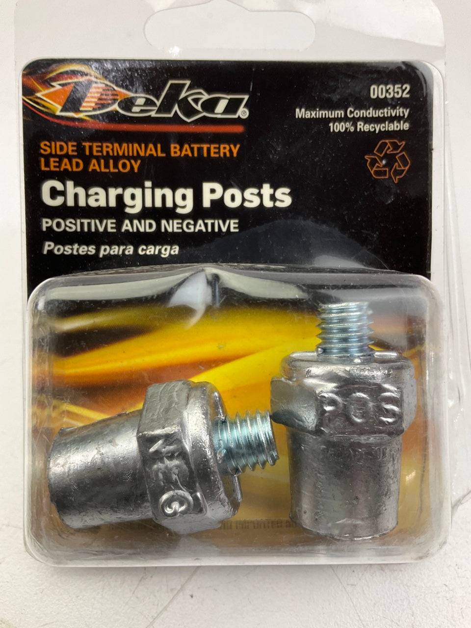Deka 00352 Side Terminal Battery Charging Posts - Negative & Positive LEAD
