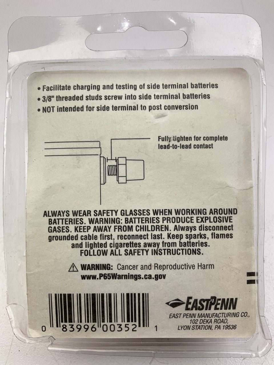 Deka 00352 Side Terminal Battery Charging Posts - Negative & Positive LEAD