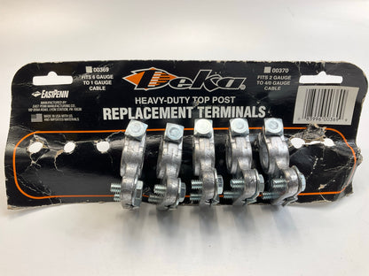 (5) Heavy Deka Duty Top Post Battery Replacement Terminals, 6 To 1 Gauge Cable