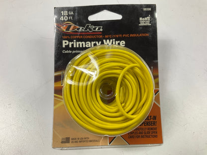 Deka 00390 18 Gauge Primary Wire, Yellow, 40'