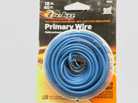 Deka 00393 Primary Wire 18 Gauge Blue, 40' Long Roll