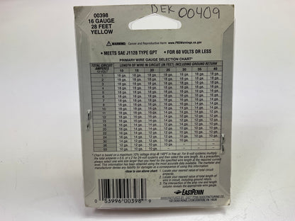 Deka 00398 Copper Yellow Wire Cable 16 Gauge - 28 Feet