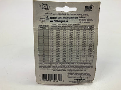 Deka 00437 Copper White Primary Wire 10 Gauge - 8 Feet
