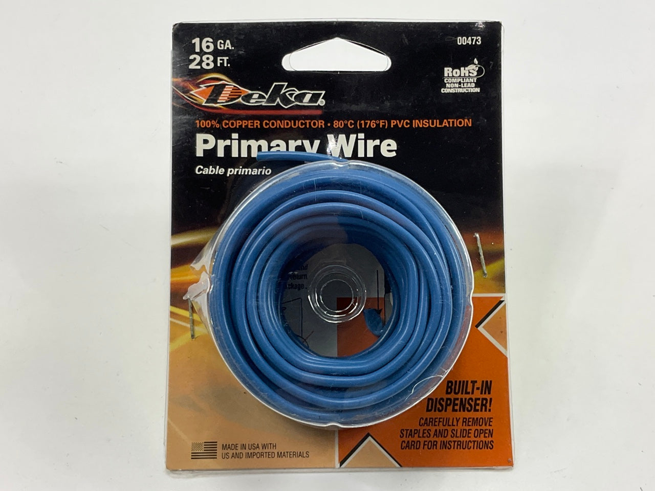 Deka 00473 16 Gauge, 28 Feet, Blue Primary Automotive Wire