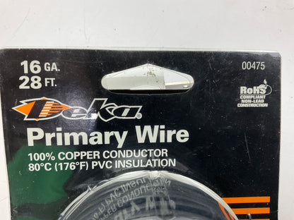 Deka 00475 16 Gauge Black Primary Wire 28' Long