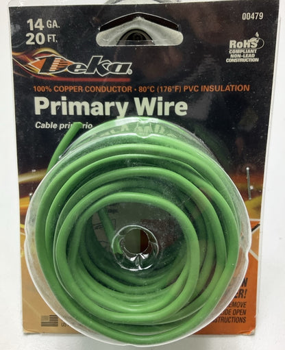 Deka 00479 Automotive Primary Wire - 14 Gauge, 20 Feet, Green