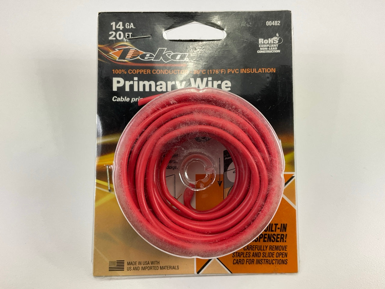 Deka 00482 Copper Red  Primary Wire 14 Ga - 20 FT