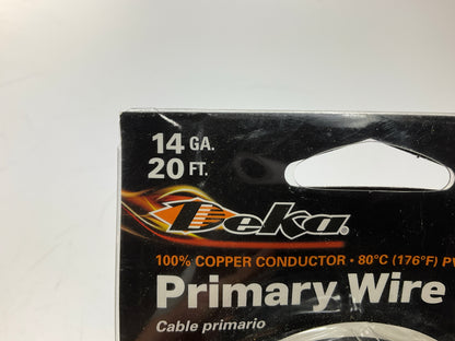 10 Rolls - Deka 00483 Black 14 Gauge Primary Wire 20' Long Each