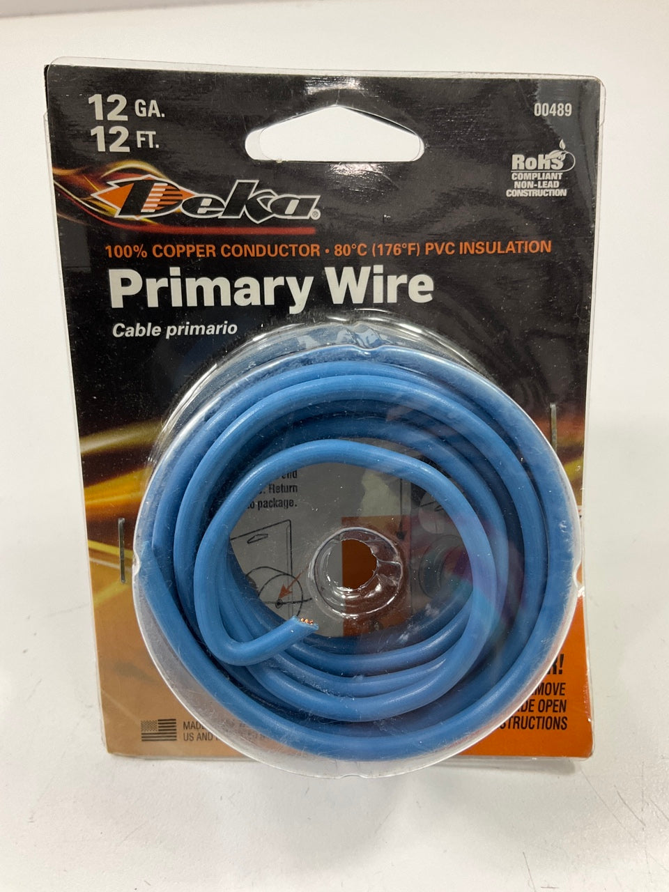 Deka 00489 12 Gauge Primary Wire Roll, Blue - 12 FEET