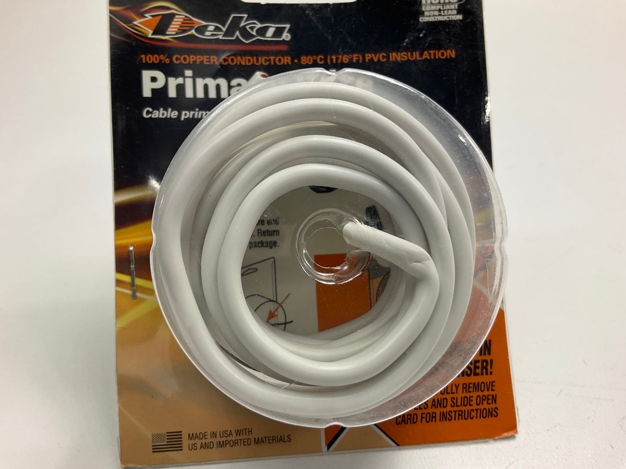 Deka 00496 Copper Primary White Wire 10 Gauge - 8 Feet – Spark Surplus ...