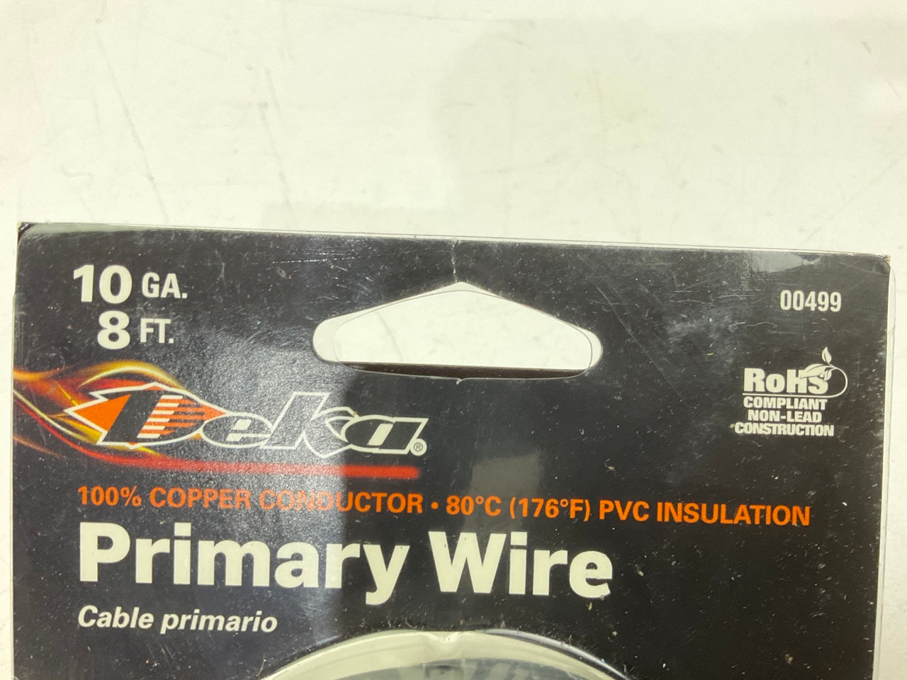 Deka 00499 Black 10 Gauge Primary Wire 8' Long