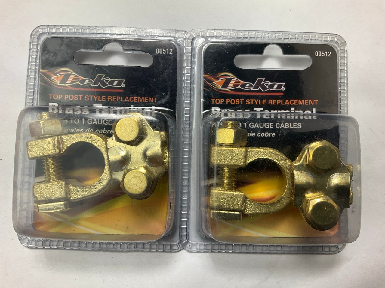 High Quality Heavy Duty BRASS Top Post Battery Terminals (PAIR) 1-6 AWG Cable