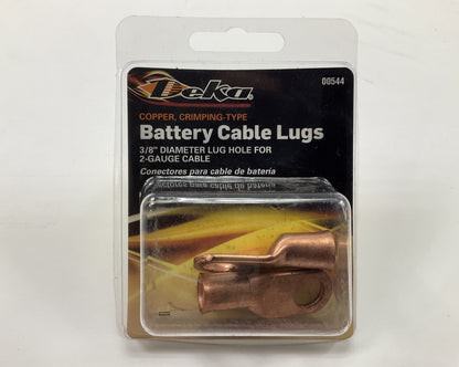Deka 00544  3/8'' Hole Copper Battery Cable Lugs, 2 Gauge, (Pack Of 2)